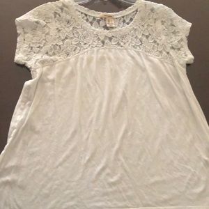 White lace shoulder top